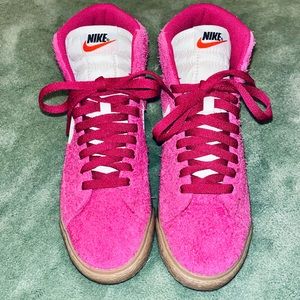 Fuzzy pink Nike Blazer Sneakers💕
